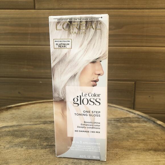 L'Oreal Paris Le Color One Step Toning Hair Gloss Platinum Pearl 4 Ounce 1 Pack - Picture 1 of 7